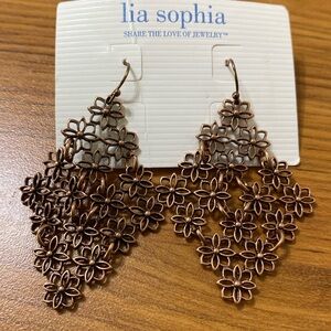 lia Sophia Rosegold metal earrings